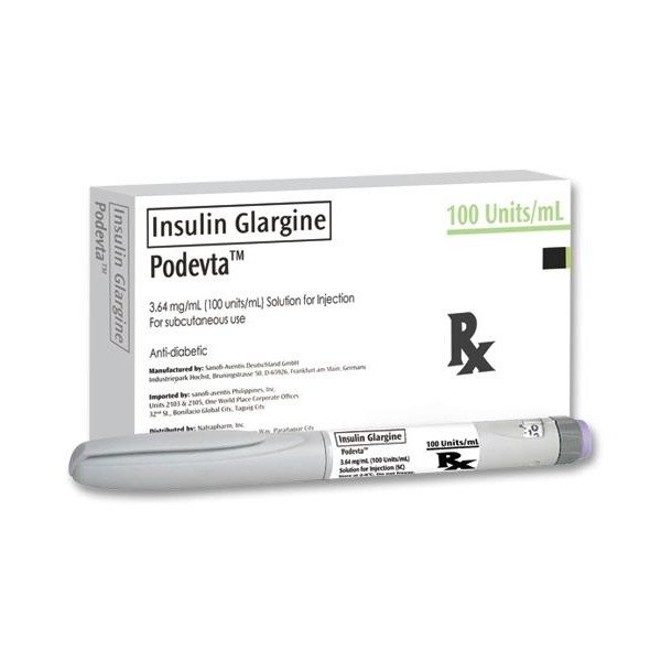 Buy Podevta insulin glargine 100units / ml solution for sc injection